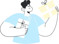 Bild Mann mit Geschenk