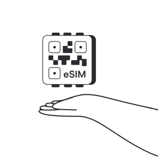 Hand holding eSIM