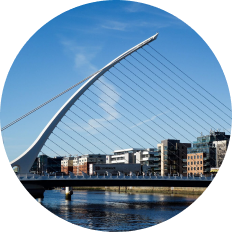 Samuel Beckett Bridge in Dublin, Ireland