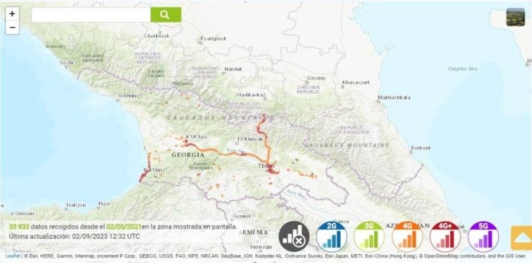 Coverage map in Georgia