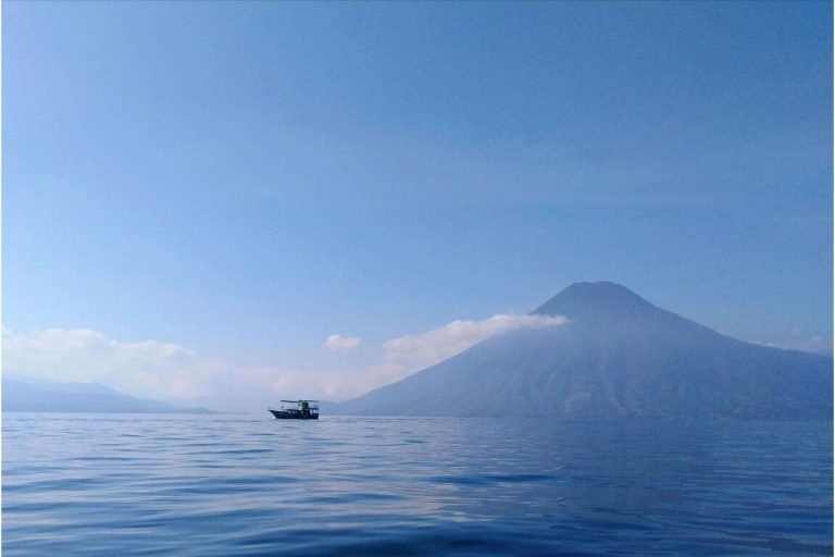 A boat on a lake in Guatemala