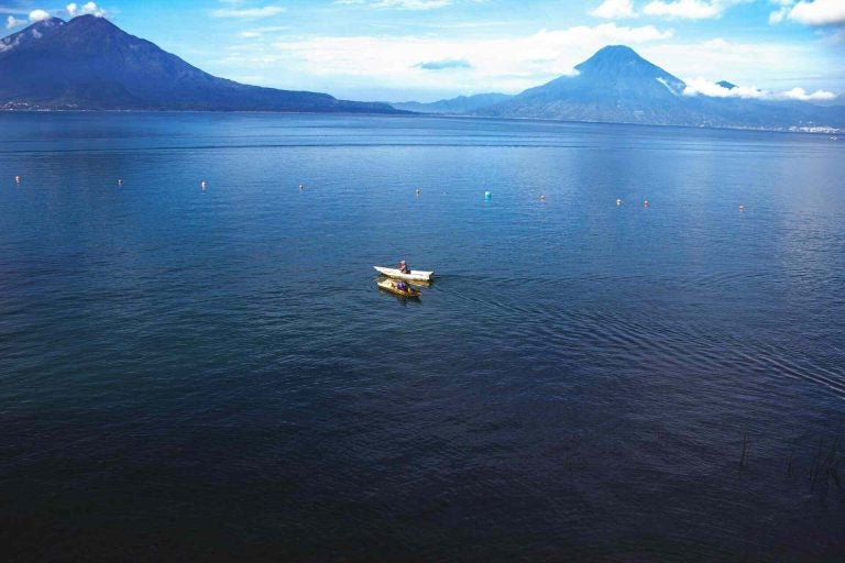 Boats on a lake in Guatemala