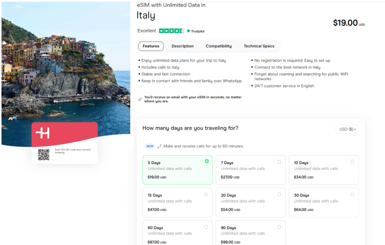 eSIM for Italy