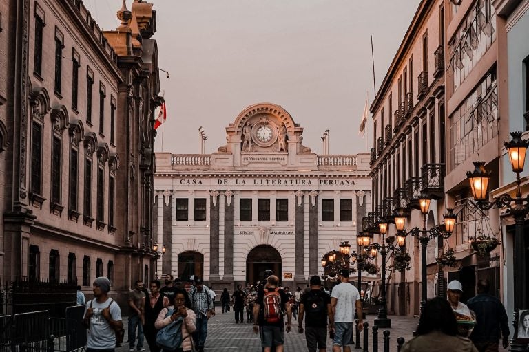 View of street in Lima