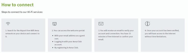 aena airports wifi conditions in madrid