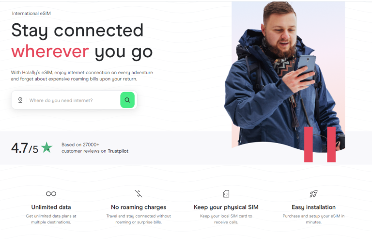 Holafly home website.