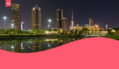 kuwait cityscape by night