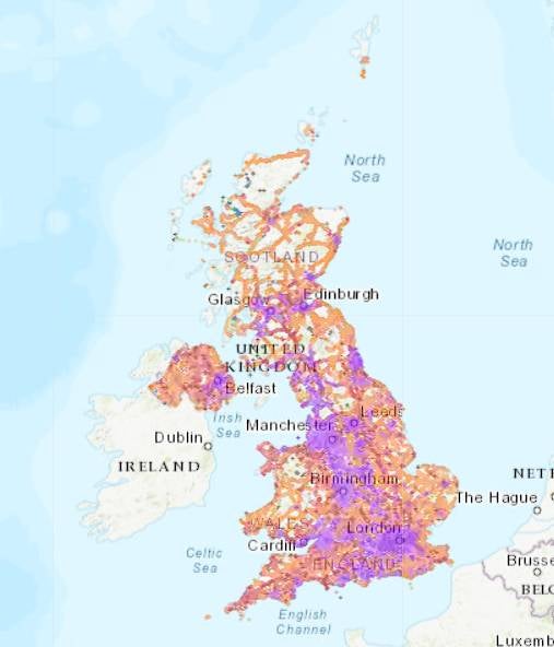 vodafone coverage map uk