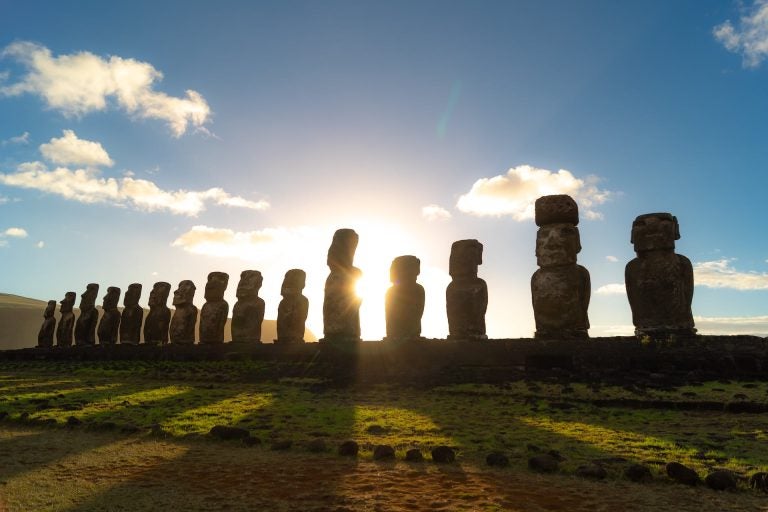 Moai statues on Easter Island, Chile