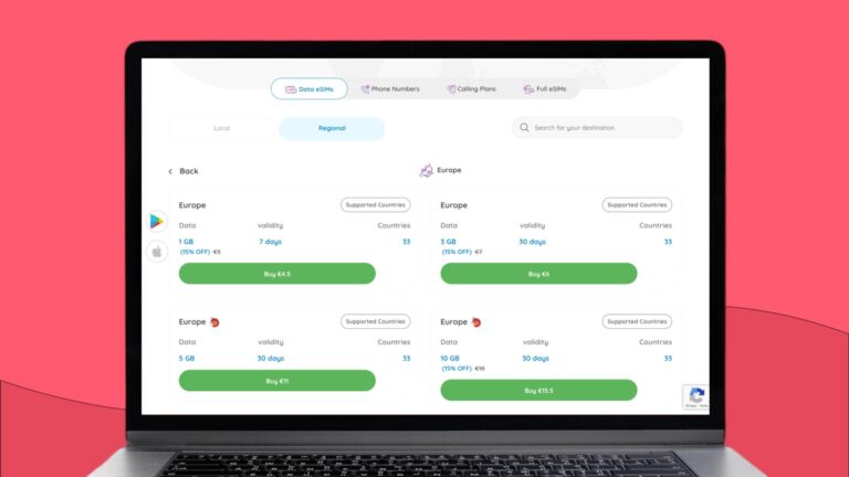Numero eSIM plans for Europe