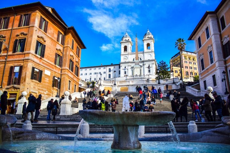 Water fountains are common in Rome