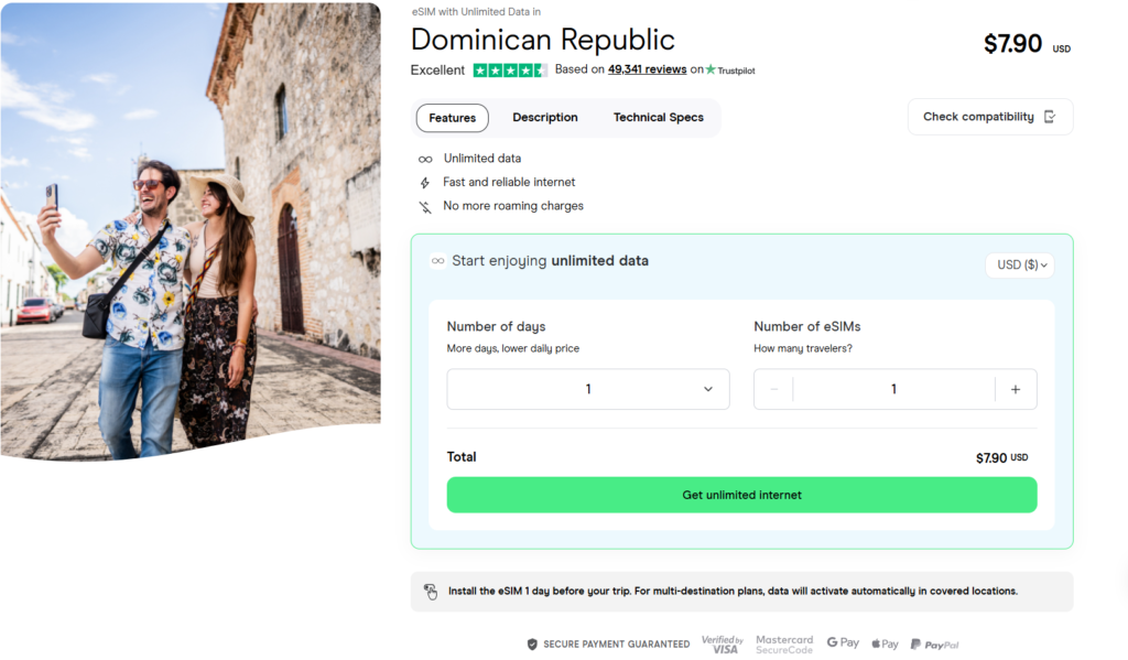 esim for dominican republic with unlimited data