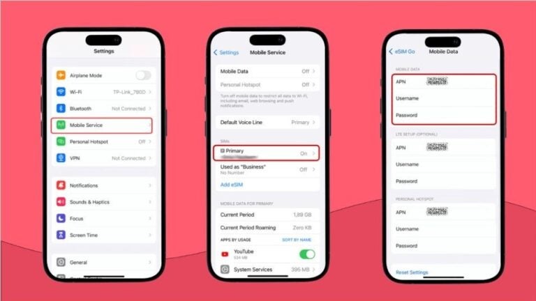 APN setting details on iPhone