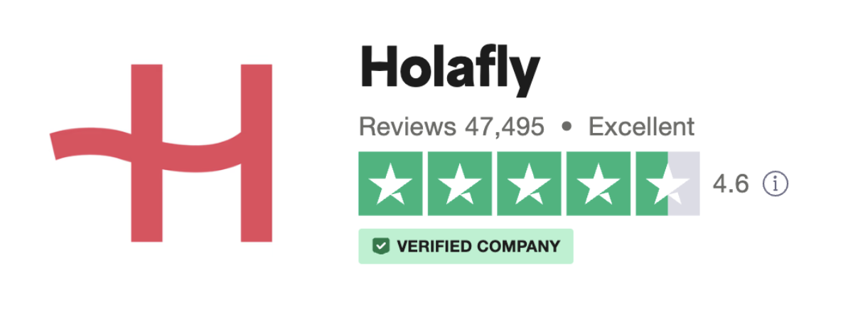 Holafly rating on Trustpilot