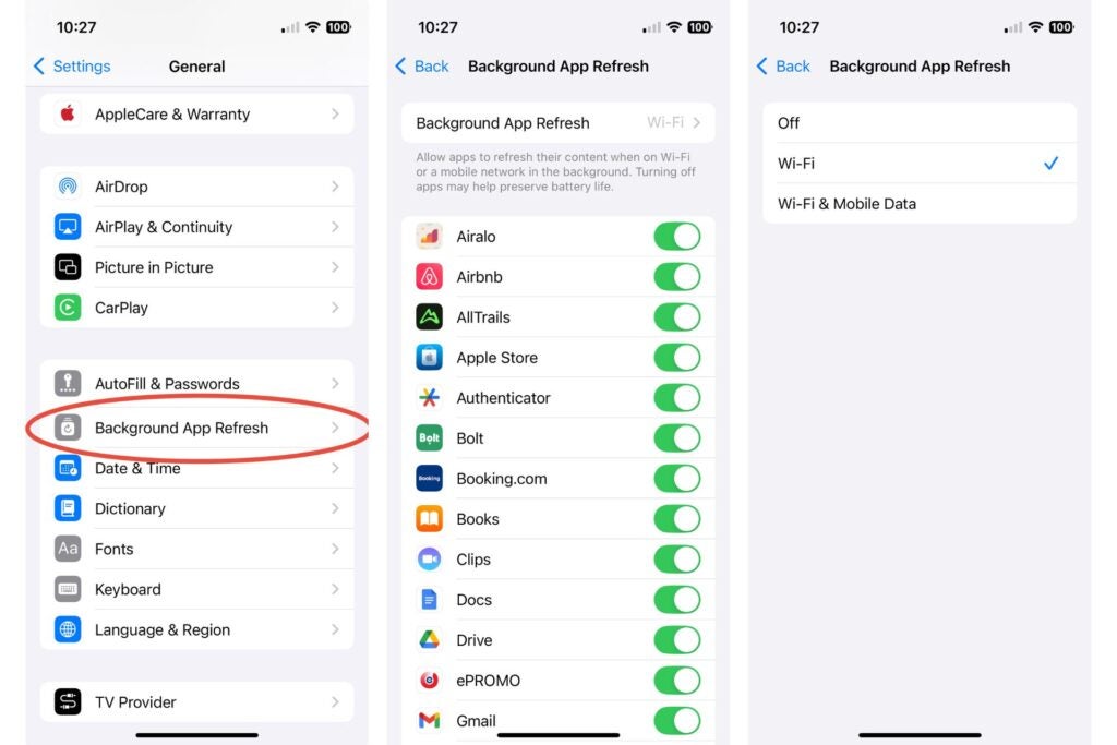 How to disable background app refresh on iPhone