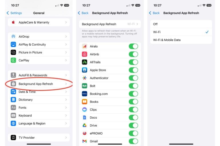 How to disable background app refresh on iPhone