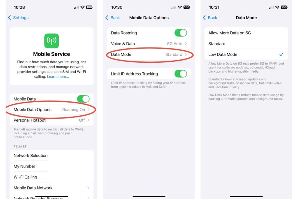 How to turn on low data mode on iPhone