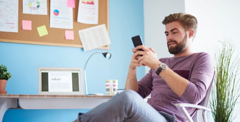 Man using his smartphone