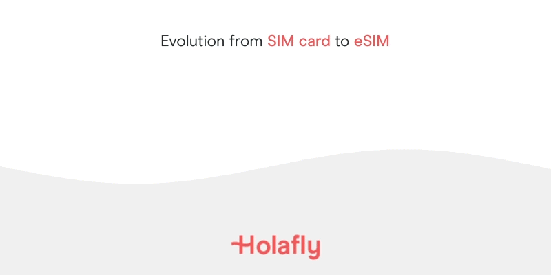 A GIF showing the evolution of SIM cards, starting with a physical SIM card and transitioning through various sizes, ending with the modern eSIM. The animation highlights the changes in SIM card technology over time.