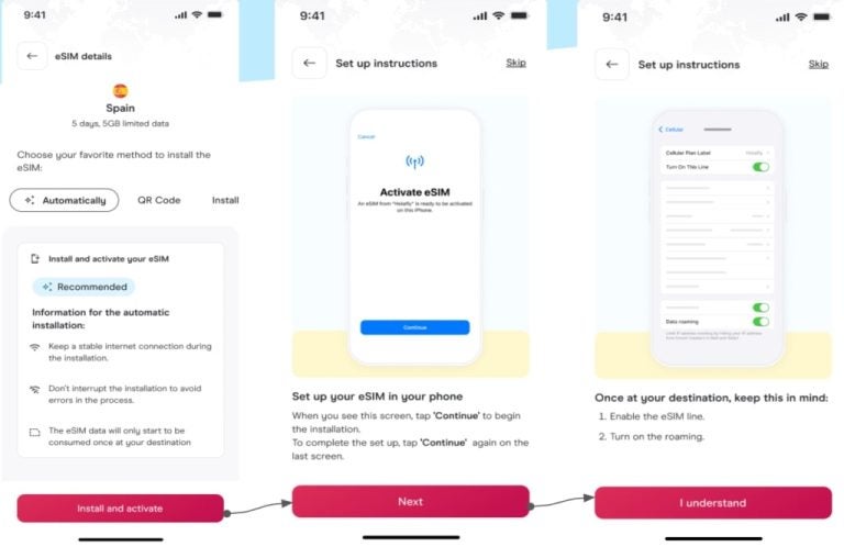Holafly eSIM installation process