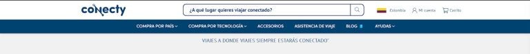 Conecty website is available only in Spanish