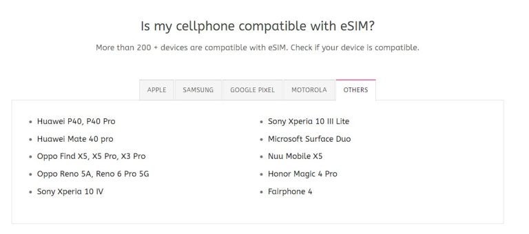 holasim esim compatibility