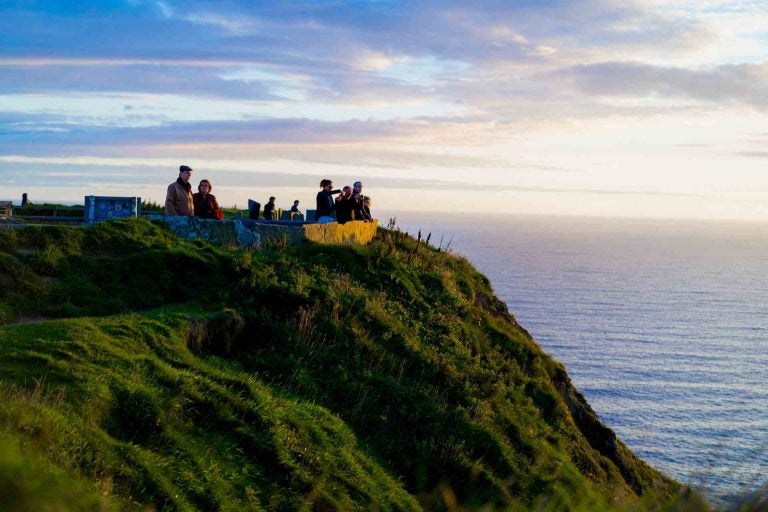 People in the Irish seaside