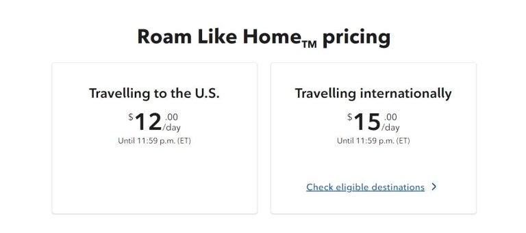 rogers roaming price