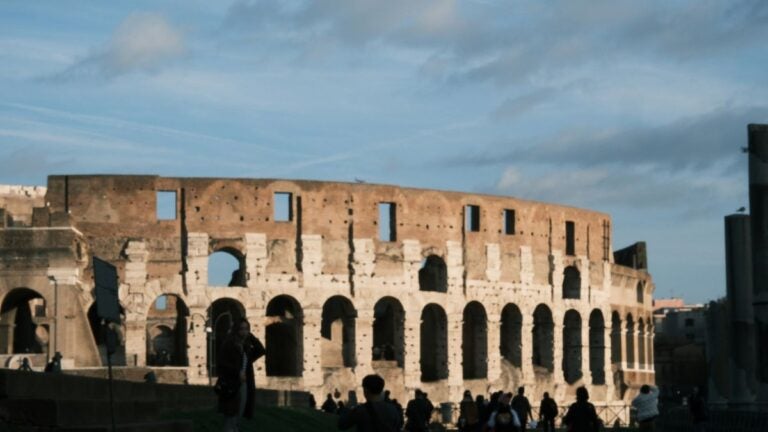 Colosseum in Rome at golden hour