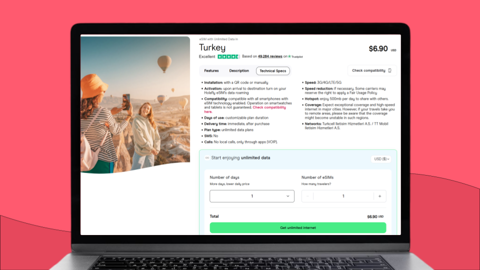 Technical Specs of eSIM for Turkey