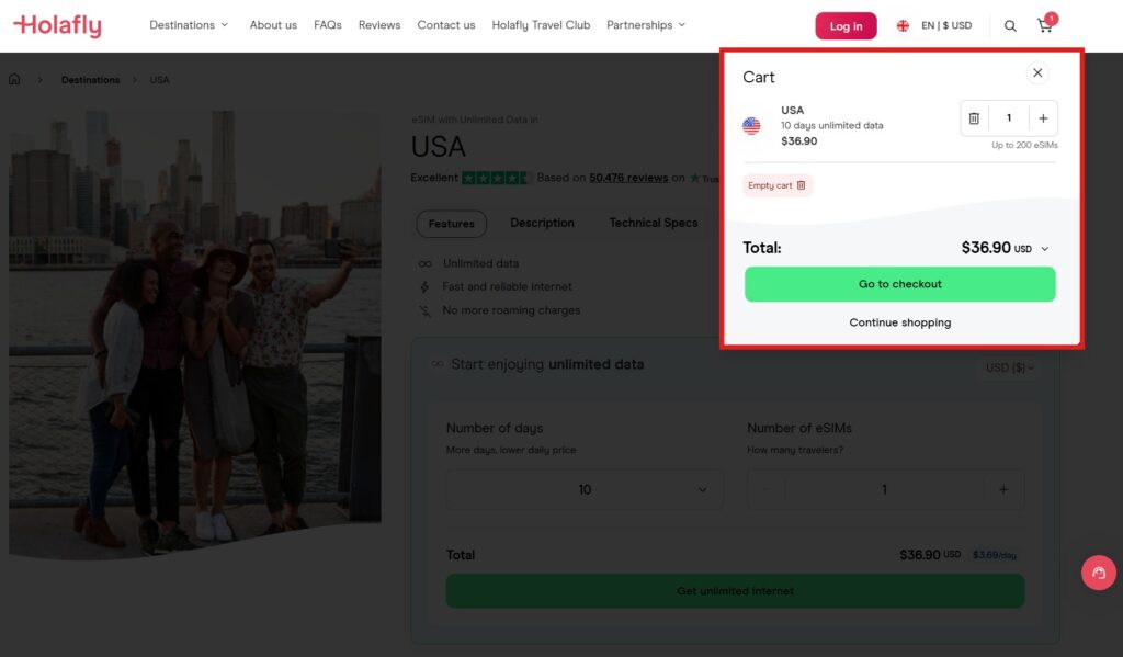 holafly esim buying guide cart