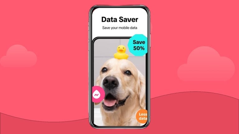 TikTok Lite mobile ad showing it use 50% less data than TikTok