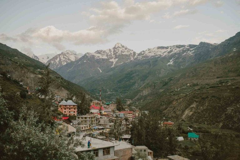 A mountain village in India