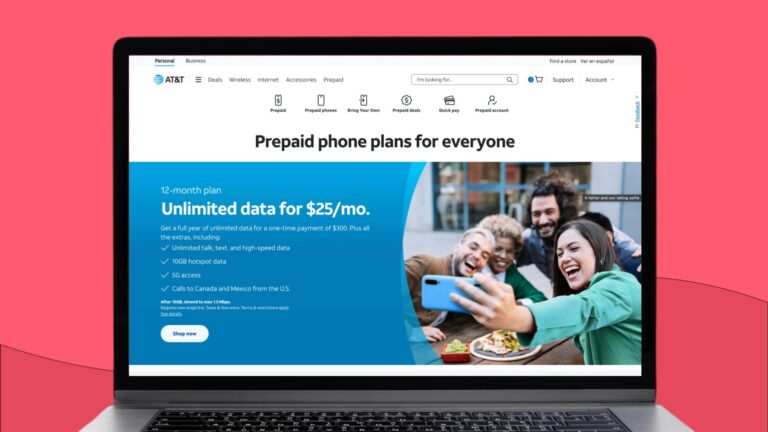 AT&T prepaid SIM card page
