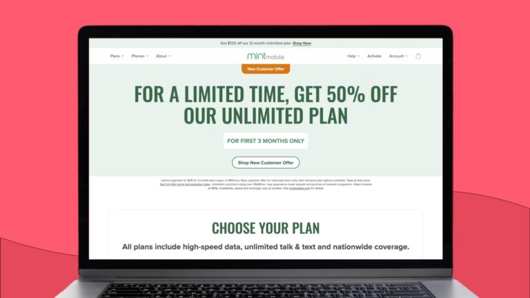 Mint Mobile prepaid SIM card page