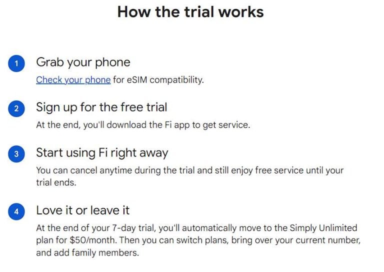 google fi free esim service