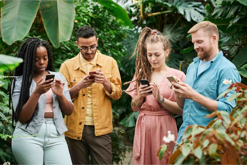 A group of people connected to a single network