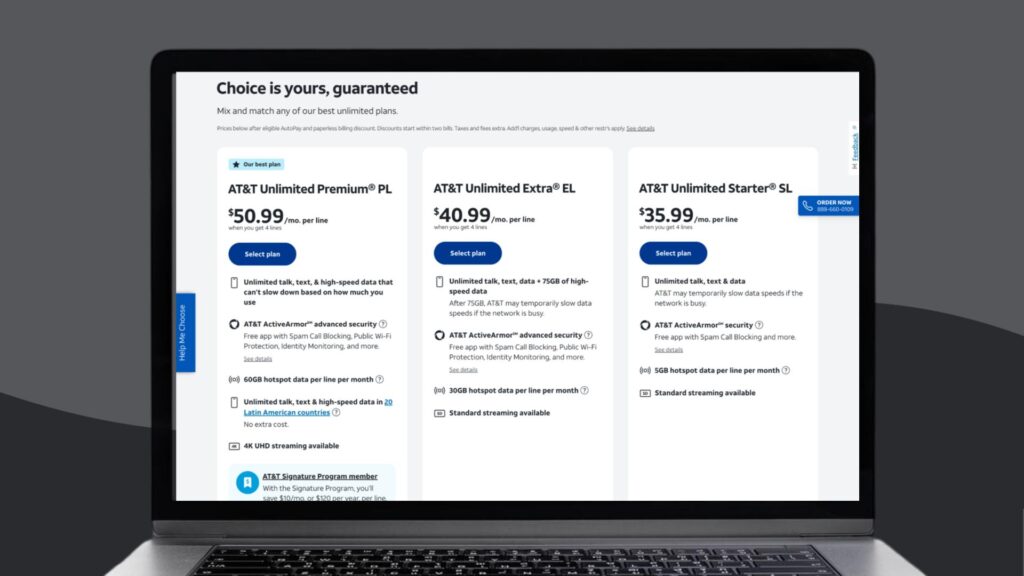AT&T postpaid eSIM plans