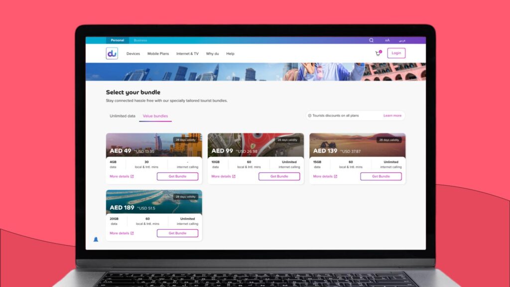 Du tourist SIM plans