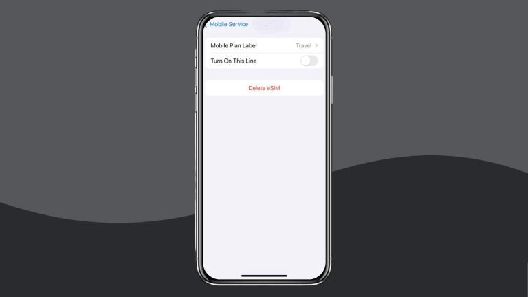 Resetting eSIM line on iOS
