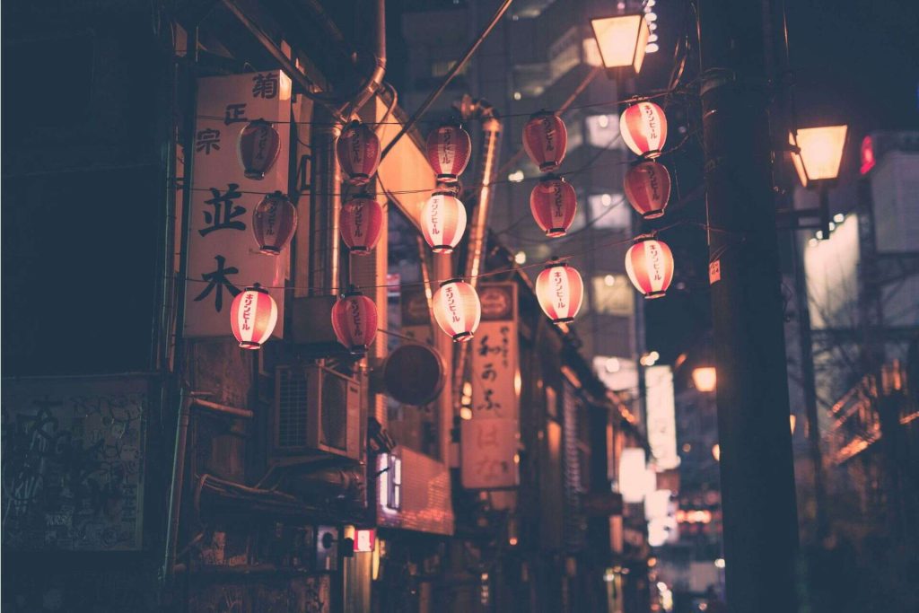 Street lights in Japan