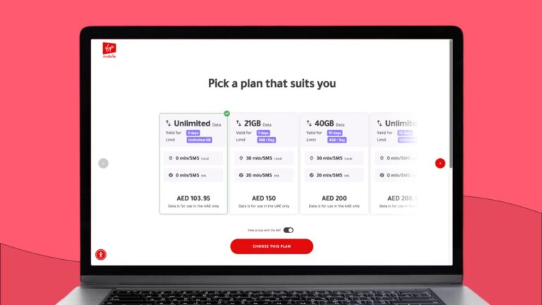 Virgin Mobile UAE tourist SIM plans