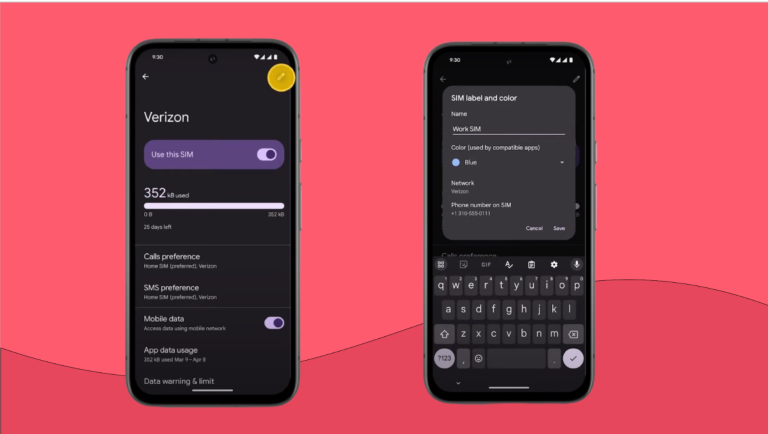 Screenshot of Steps to add eSIM in a Google Pixel