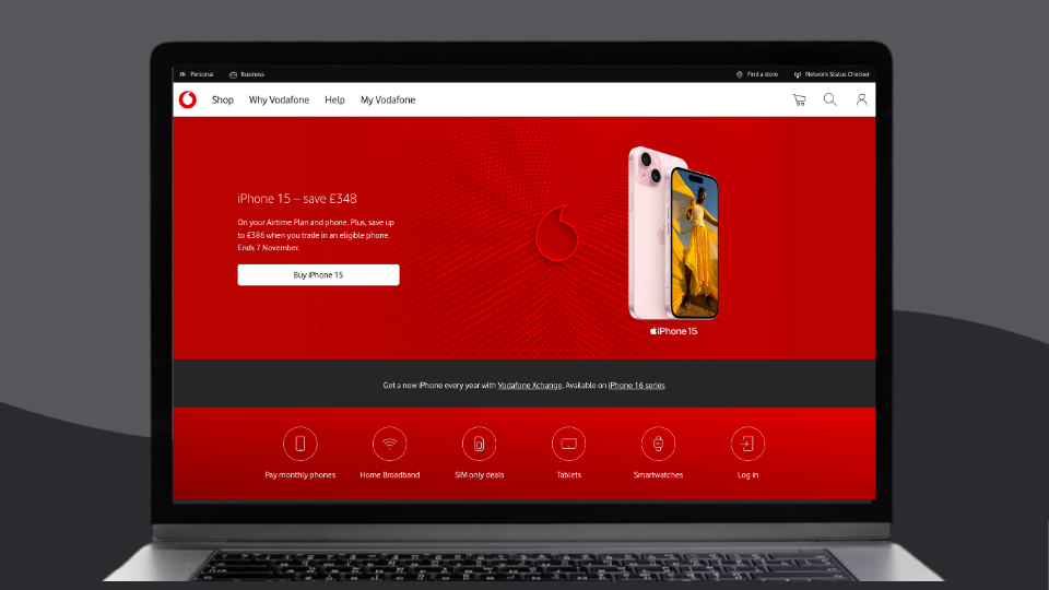 Vodafone’s UK website.