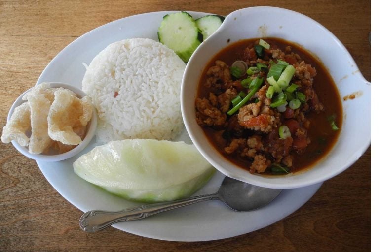 Nam Prik Ong, a spicy chili dip that’s very popular in the Chiang Mai region