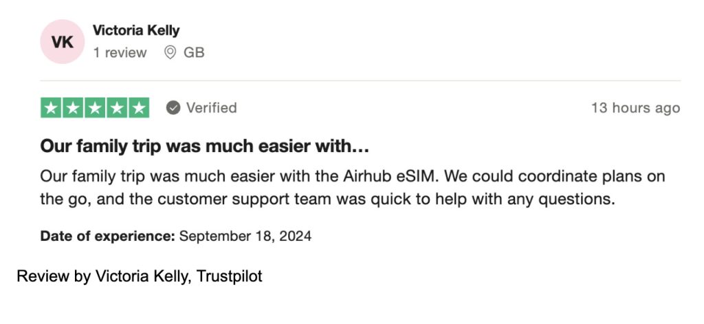 Review by Victoria Kelly, Trustpilot