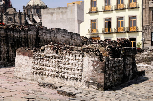 Wall of Skulls in Templo Mayor, Mexico City.
