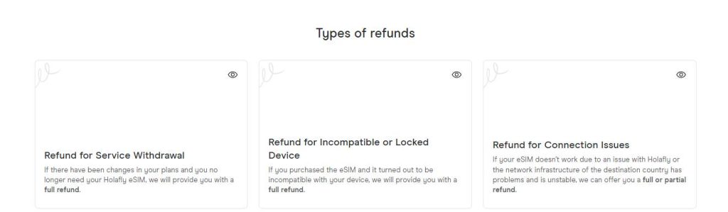 holafly refund types