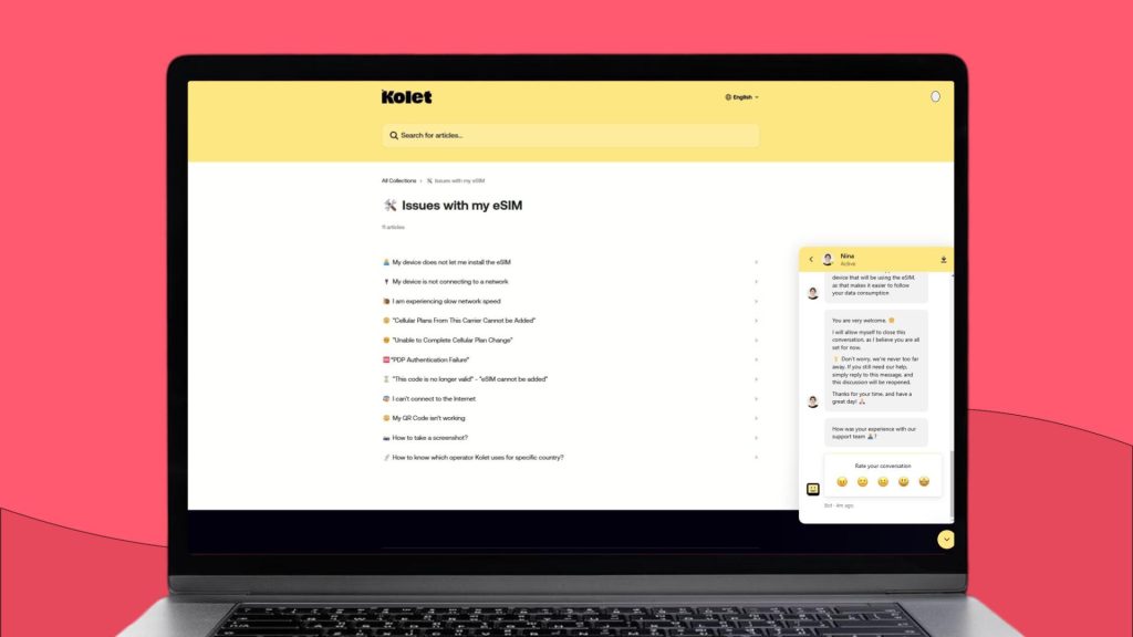 Kolet eSIM customer support