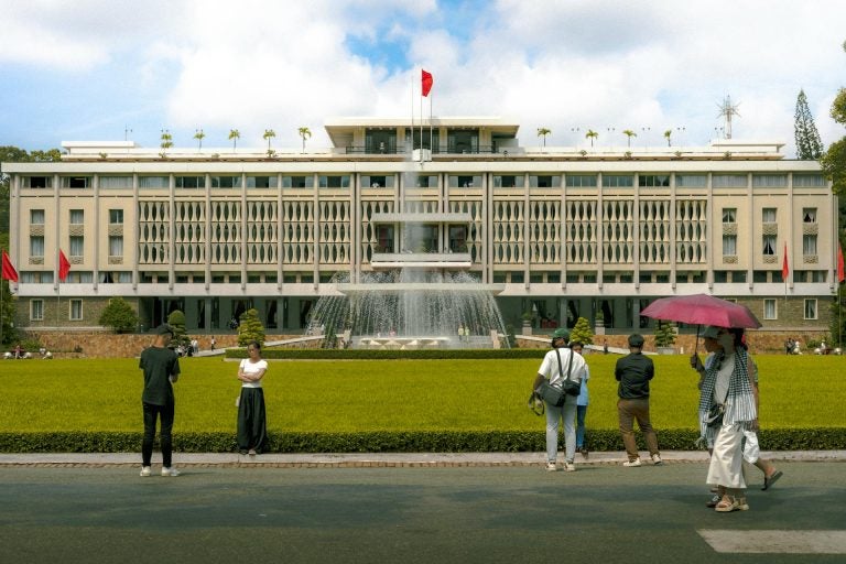 people close to a square in ho chi minh